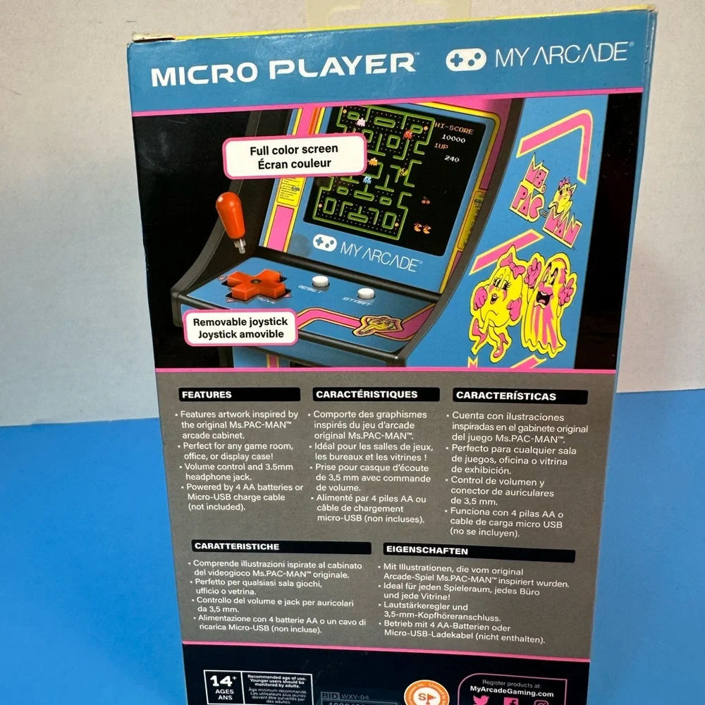 Arcade Ms. Pac-Man Micro Player - Black and Blue